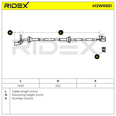 ABS Sensor RIDEX 412W0651 412W0651 - foto 5