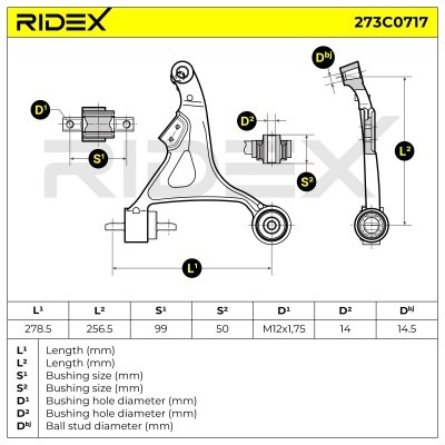 Querlenker RIDEX 273C0717 273C0717 - foto 8