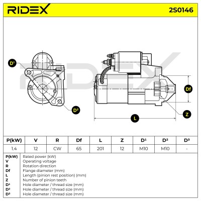 Anlasser RIDEX 2S0146 2S0146 - foto 6