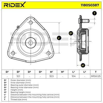 Stoßdämpferkissen Vorderachse RIDEX 1180S0387 1180S0387 - foto 6