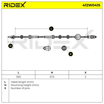 ABS Sensor RIDEX 412W0415 412W0415 - foto 6