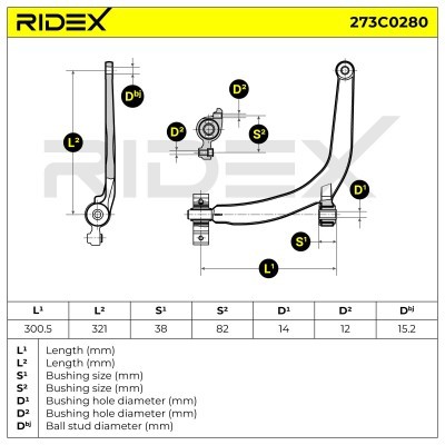 Querlenker RIDEX 273C0280 273C0280 - foto 5