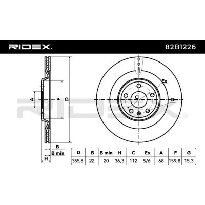Bremsscheibe RIDEX 82B1226 82B1226 - foto 3