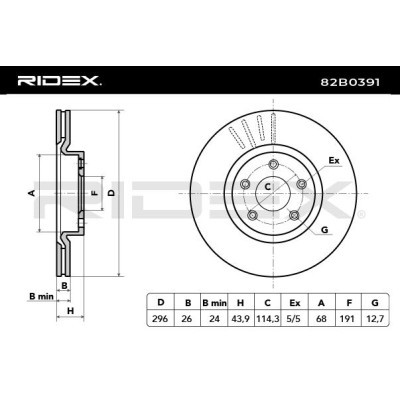 Bremsscheibe RIDEX 82B0391 82B0391 - foto 3