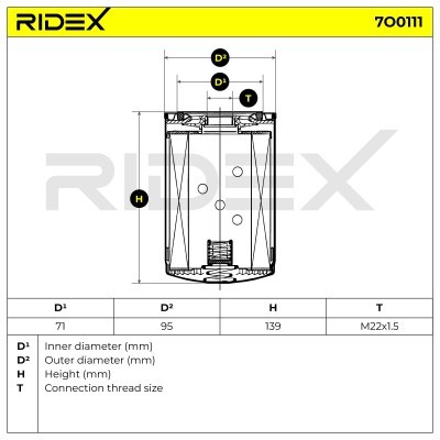 Ölfilter RIDEX 7O0111 7O0111 - foto 5