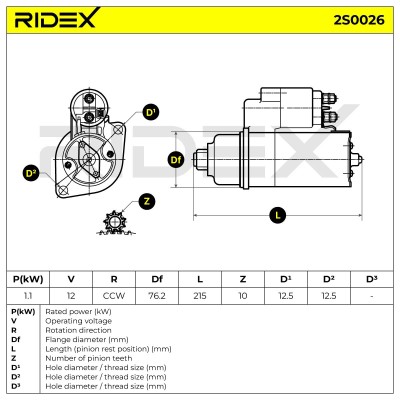 Anlasser RIDEX 2S0026 2S0026 - foto 6