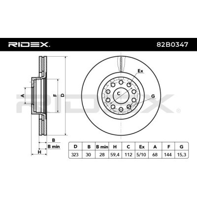 Bremsscheibe RIDEX 82B0347 82B0347 - foto 4