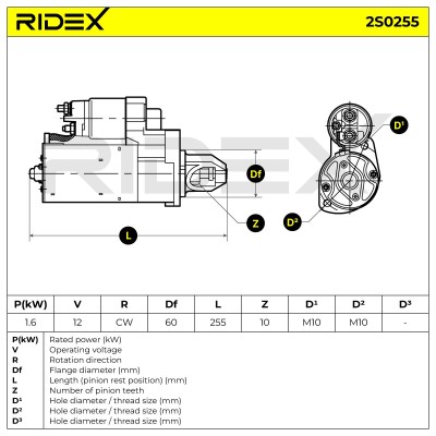 Anlasser RIDEX 2S0255 2S0255 - foto 6