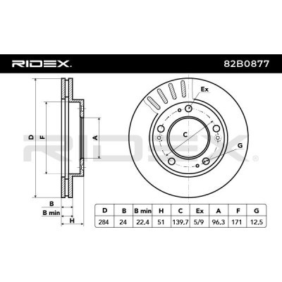 Bremsscheibe RIDEX 82B0877 82B0877 - foto 3
