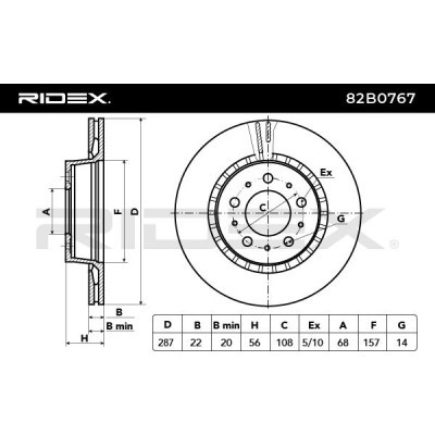 Bremsscheibe RIDEX 82B0767 82B0767 - foto 3