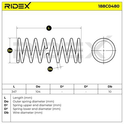 Fahrwerksfeder RIDEX 188C0480 188C0480 - foto 3