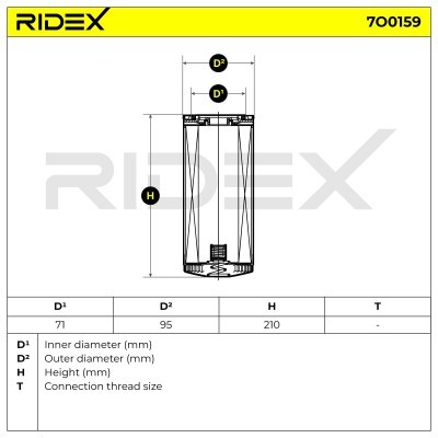 Ölfilter RIDEX 7O0159 7O0159 - foto 6