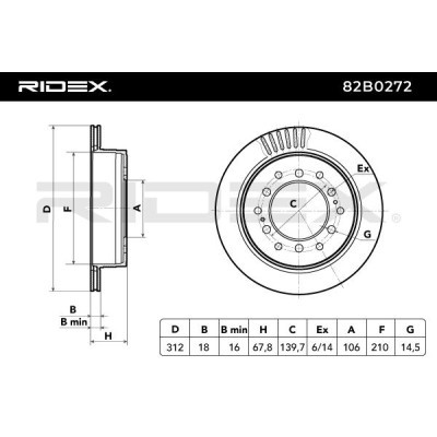 Bremsscheibe RIDEX 82B0272 82B0272 - foto 5