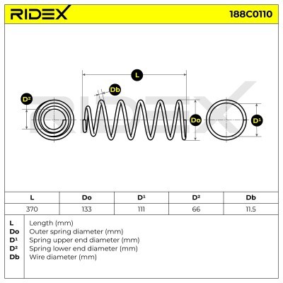 Fahrwerksfeder RIDEX 188C0110 188C0110 - foto 3