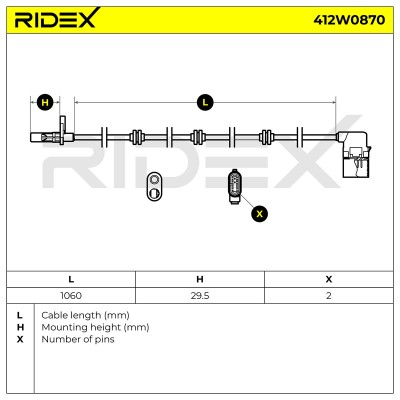 ABS Sensor RIDEX 412W0870 412W0870 - foto 6