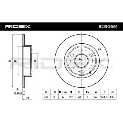Bremsscheibe RIDEX 82B0661 82B0661 - foto 3