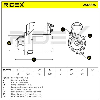Anlasser RIDEX 2S0094 2S0094 - foto 6