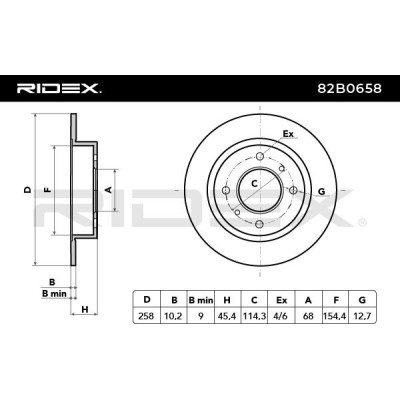 Bremsscheibe RIDEX 82B0658 82B0658 - foto 7