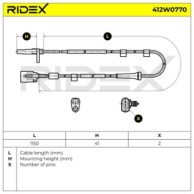 ABS Sensor RIDEX 412W0770 412W0770 - foto 6