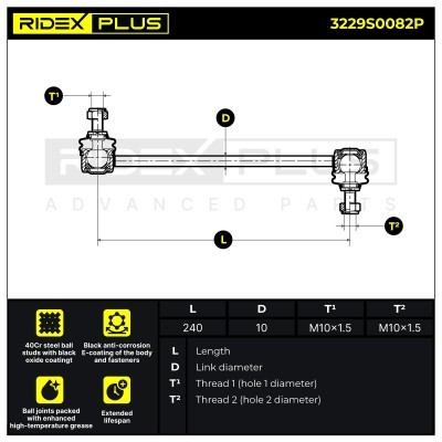 Stabilisator Stange RIDEX 3229S0082P 3229S0082P - foto 8