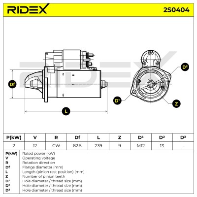 Anlasser RIDEX 2S0404 2S0404 - foto 6