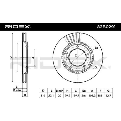 Bremsscheibe RIDEX 82B0291 82B0291 - foto 3