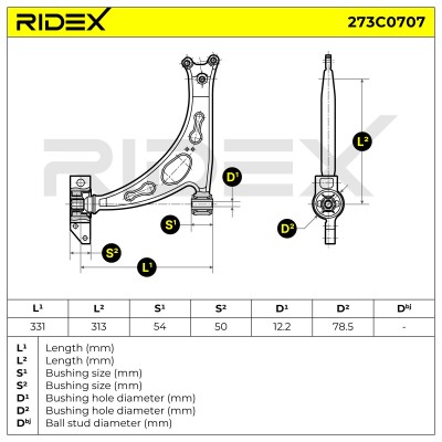 Querlenker RIDEX 273C0707 273C0707 - foto 7