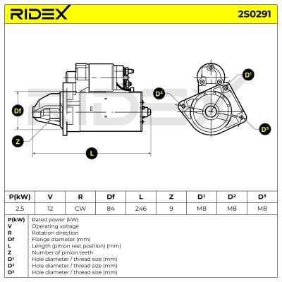Anlasser RIDEX 2S0291 2S0291 - foto 6