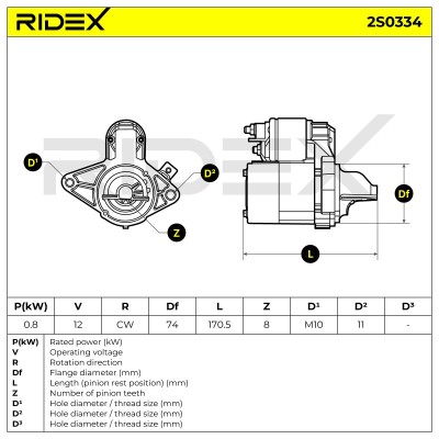 Anlasser RIDEX 2S0334 2S0334 - foto 6