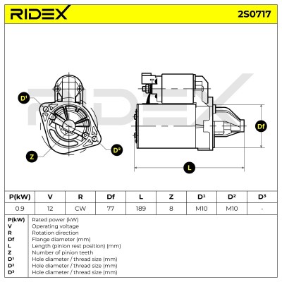 Anlasser RIDEX 2S0717 2S0717 - foto 6