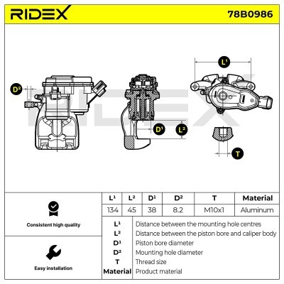 Bremssattel RIDEX 78B0986 78B0986 - foto 7