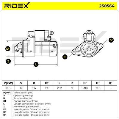 Anlasser RIDEX 2S0564 2S0564 - foto 6