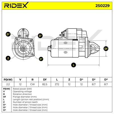 Anlasser RIDEX 2S0229 2S0229 - foto 9