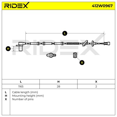 ABS Sensor RIDEX 412W0967 412W0967 - foto 6
