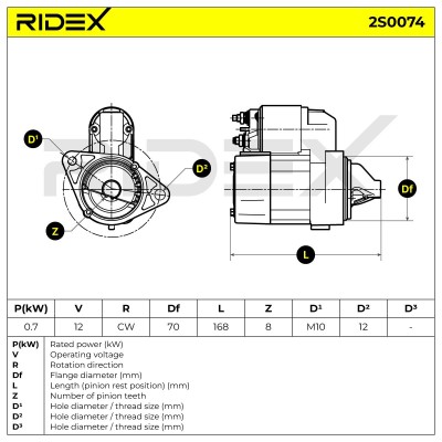 Anlasser RIDEX 2S0074 2S0074 - foto 7