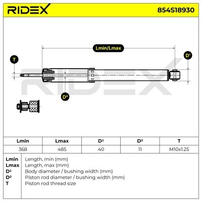 Stoßdämpfer RIDEX 854S18930 854S18930 - foto 8