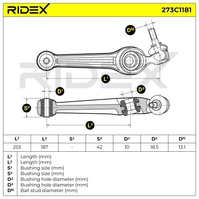 Querlenker RIDEX 273C1181 273C1181 - foto 6