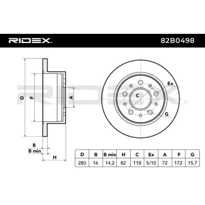 Bremsscheibe RIDEX 82B0498 82B0498 - foto 4