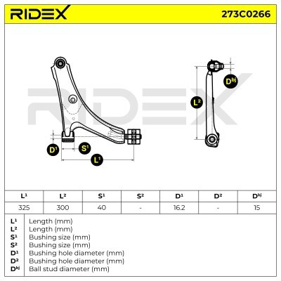 Querlenker RIDEX 273C0266 273C0266 - foto 4