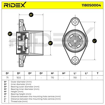 Stoßdämpferkissen Vorderachse RIDEX 1180S0004 1180S0004 - foto 4
