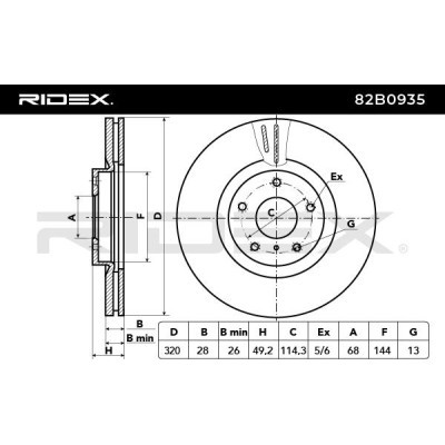 Bremsscheibe RIDEX 82B0935 82B0935 - foto 6
