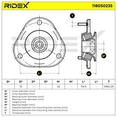 Stoßdämpferkissen Vorderachse RIDEX 1180S0235 1180S0235 - foto 5