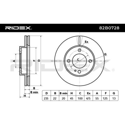 Bremsscheibe RIDEX 82B0728 82B0728 - foto 3