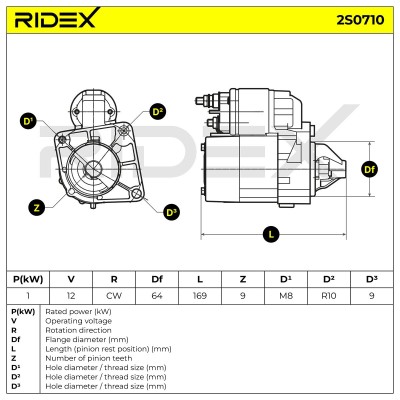 Anlasser RIDEX 2S0710 2S0710 - foto 6