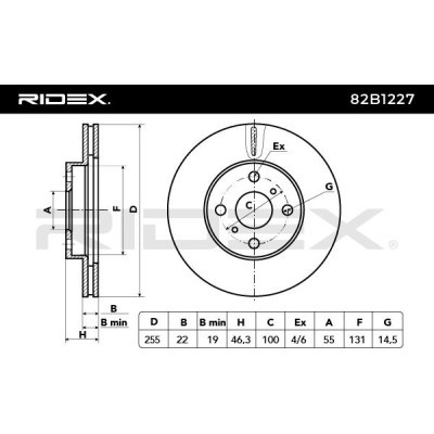 Bremsscheibe RIDEX 82B1227 82B1227 - foto 4