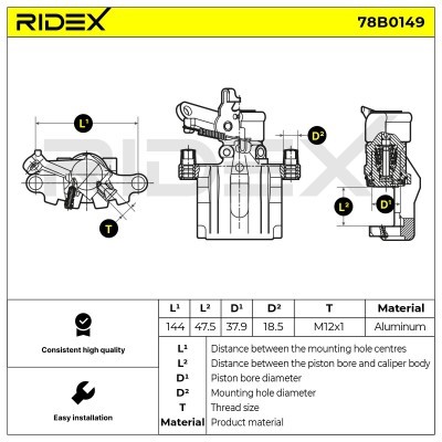 Bremssattel RIDEX 78B0149 78B0149 - foto 4