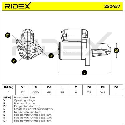 Anlasser RIDEX 2S0457 2S0457 - foto 7