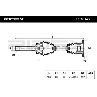 Antriebswelle RIDEX 13D0142 13D0142 - foto 5