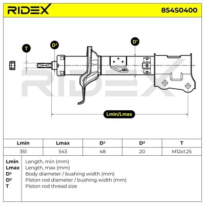 Stoßdämpfer RIDEX 854S0400 854S0400 - foto 9