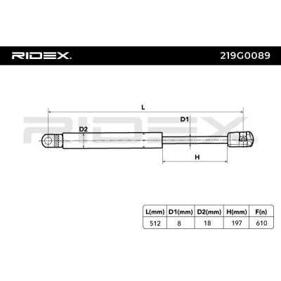 Gasfeder, Koffer-/Laderaum RIDEX 219G0089 219G0089 - foto 7
